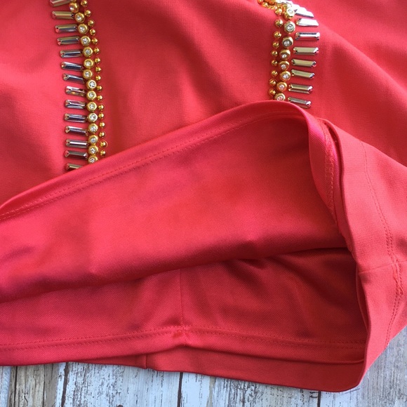 bebe Embellished Racerback Style Bodycon Dress - Picture 8 of 9